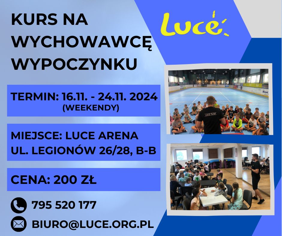 KURS WYCHOWAWCY W LUCE 16,17,23,24 Listopada 2024